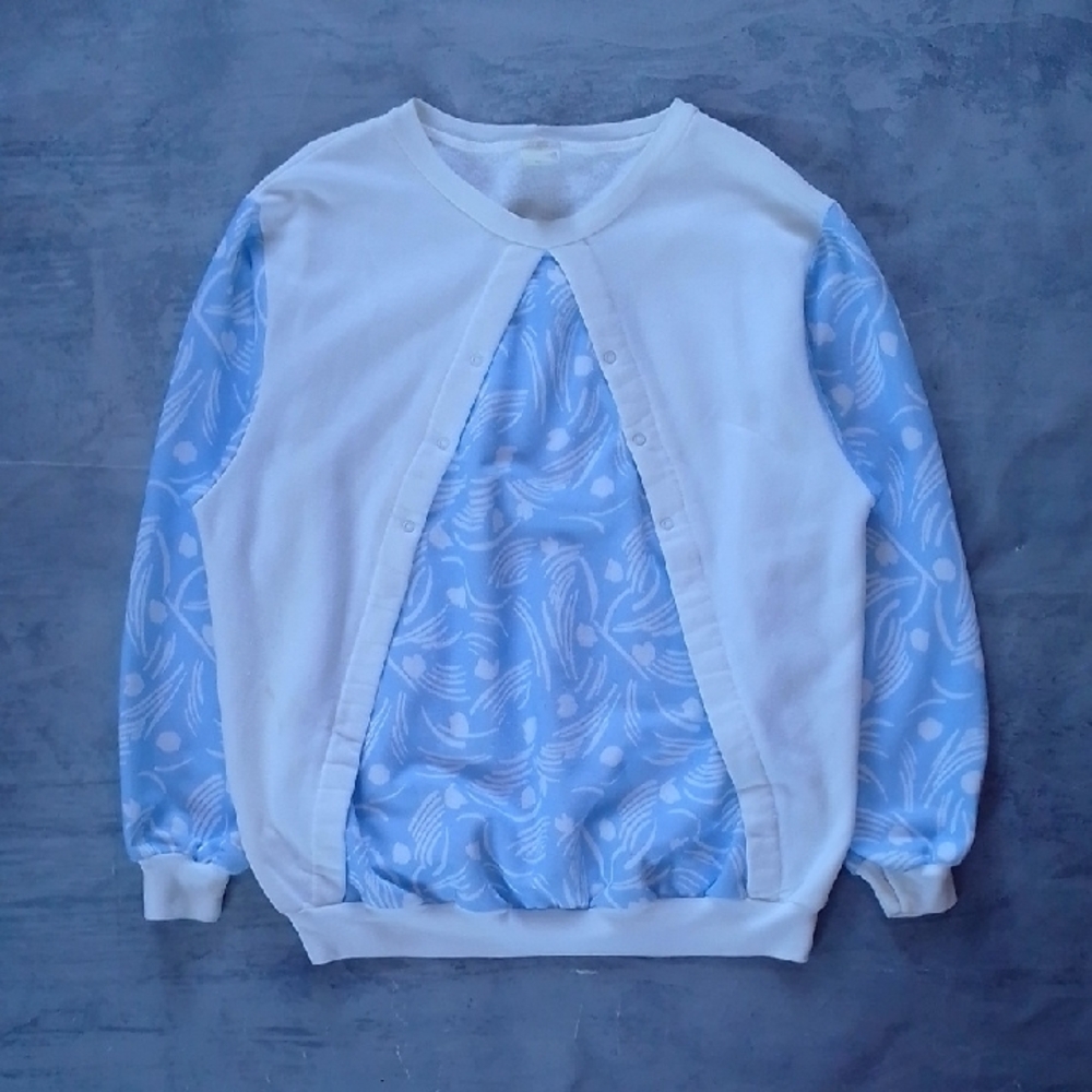 Vintage '90s Faux Cadigan Sweater With Funk Pattern
